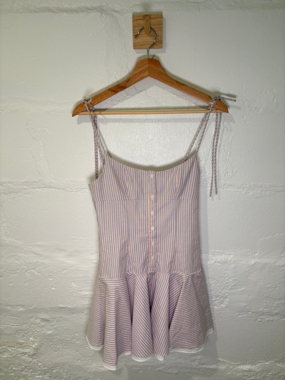 Zara Striped Button-Front Dress in Orange , Blue & White